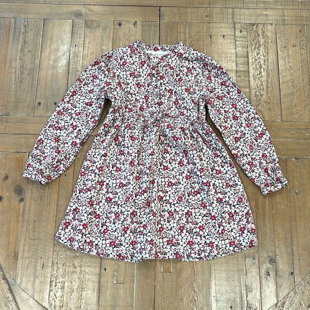 Mayoral White and Red Floral Long-Sleeve Girls Dress